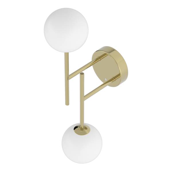 Akku-Wandleuchte RIGI - 2-flammig - 3-Stufen-Dimmer - Weiß / Gold