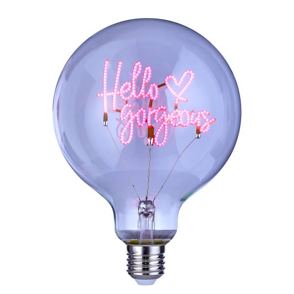 LED Glühlampe BRIGHT LIGHT Hello - Glas - Pink