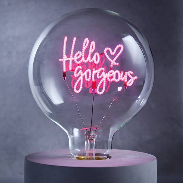 LED Glühlampe BRIGHT LIGHT Hello - Glas - Pink