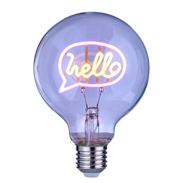 LED Glühlampe BRIGHT LIGHT Hello - Glas - Pink