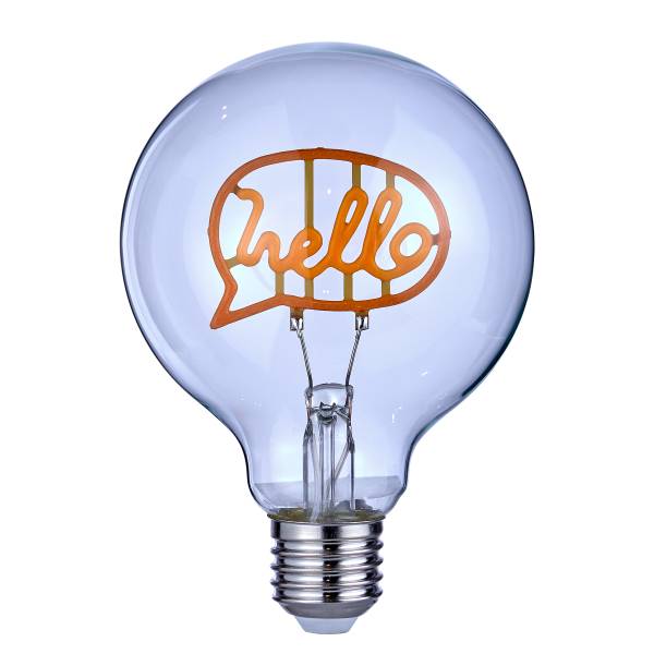 LED Glühlampe BRIGHT LIGHT Hello - Glas - Pink