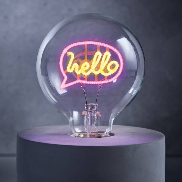 LED Glühlampe BRIGHT LIGHT Hello - Glas - Pink
