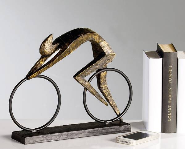 Skulptur Fahrrad Racer - Kunstharz / Eisen - Bronze