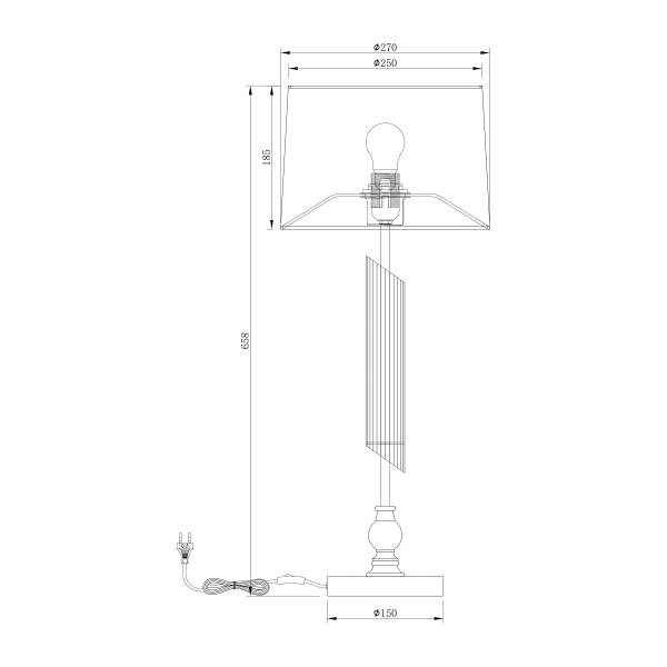 Tischleuchte LUZIA - Leinen / Eisen - Weiß / Gold