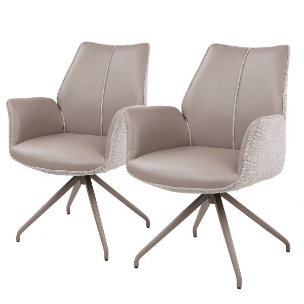 Armlehnenstuhl KITONO 2er-Set - Beige
