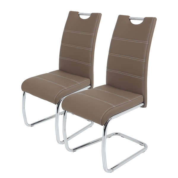 Freischwinger La Paz Kunstleder - Kunstleder / Stahl - Braun - 2er Set