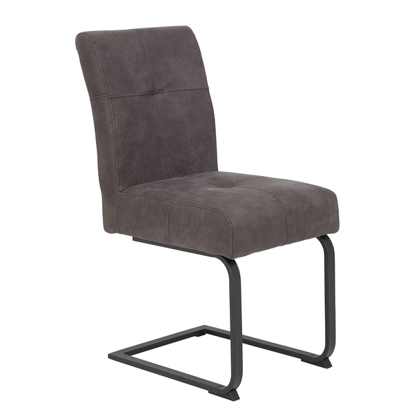 Freischwinger Onlay 2er-Set - Microfaser / Stahl - Anthrazit / Schwarz