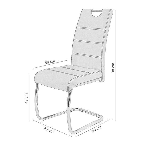 Freischwinger Onlay 2er-Set - Microfaser / Stahl - Anthrazit / Schwarz