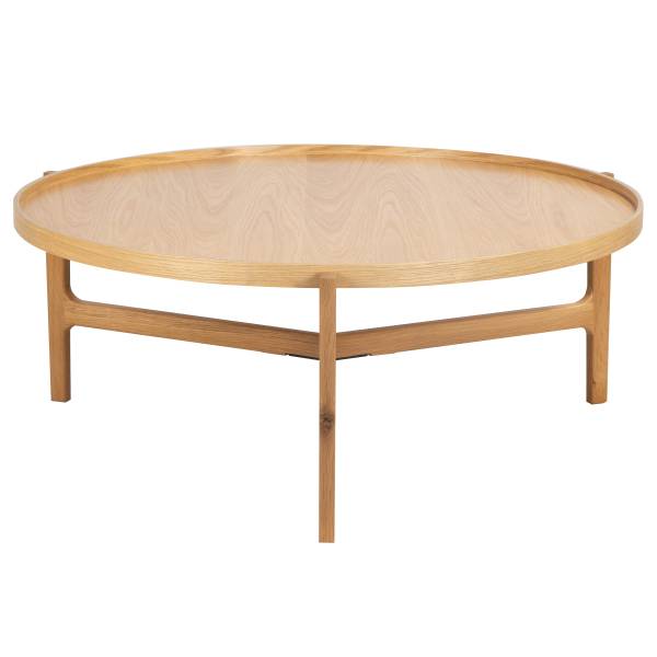 Couchtisch Klawock - Echtholzfurnier - Eiche - Durchmesser: 94 cm