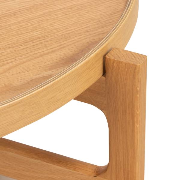 Couchtisch Klawock - Echtholzfurnier - Eiche - Durchmesser: 94 cm