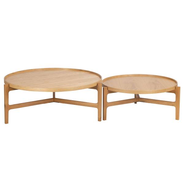 Couchtisch Klawock - Echtholzfurnier - Eiche - Durchmesser: 94 cm