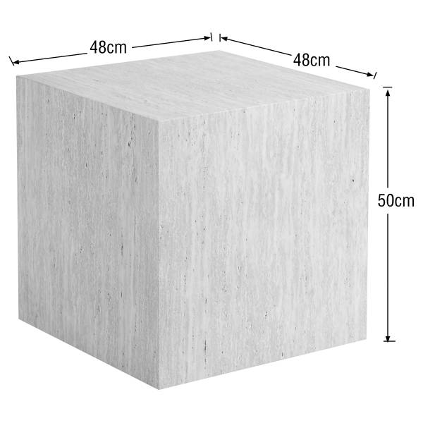 Couchtisch Cozzens - quadratisch 48 cm - Travertin Dekor