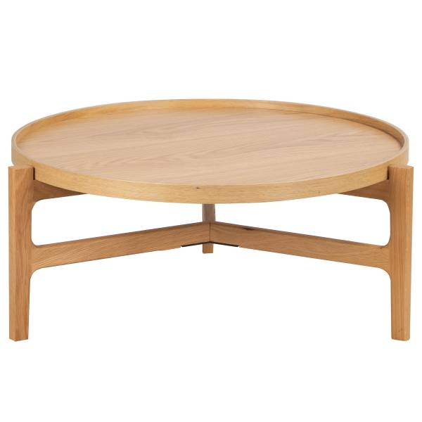 Couchtisch Klawock - Echtholzfurnier - Eiche - Durchmesser: 74 cm