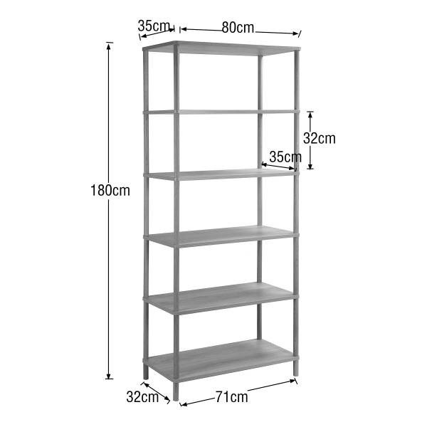 Regal Ticonic - Eiche Dekor / Eiche - Breite: 80 cm