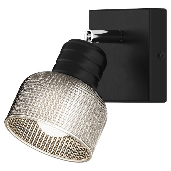 Wandleuchte ALGA - Rauchglas / Eisen - Flammenanzahl: 1