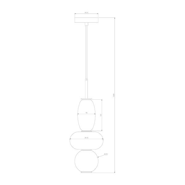 Pendelleuchte DREA - Glas / Eisen - 1-flammig