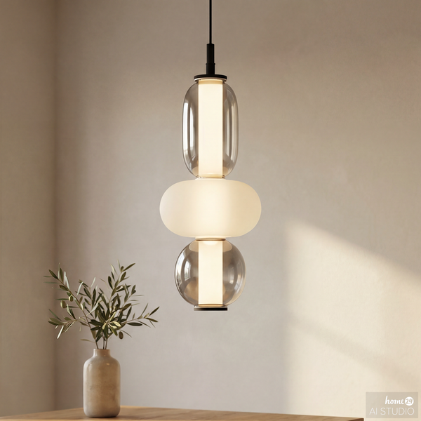 Pendelleuchte DREA - Glas / Eisen - 1-flammig