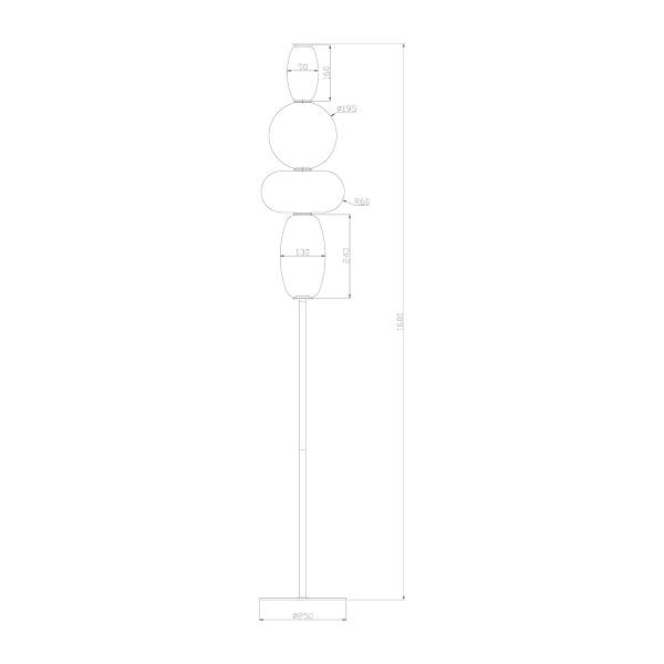Stehleuchte DREA - Glas / Eisen - Höhe: 160 cm