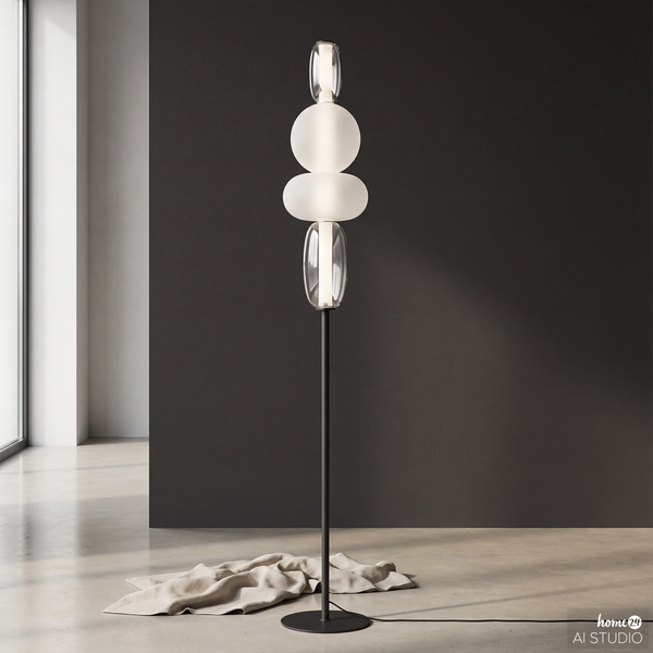 Stehleuchte DREA - Glas / Eisen - Höhe: 130 cm
