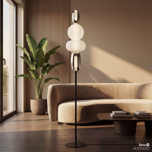 Stehleuchte DREA - Glas / Eisen - Höhe: 130 cm