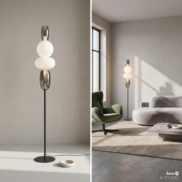 Stehleuchte DREA - Glas / Eisen - Höhe: 130 cm