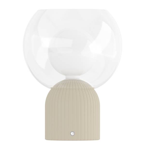 Akku-Tischleuchte VISOR - Glas / Eisen - Beige