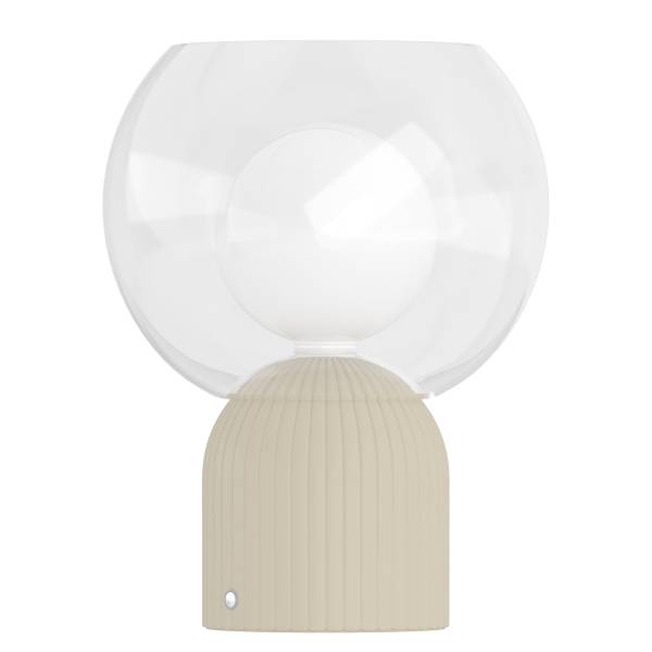 Akku-Tischleuchte VISOR - Glas / Eisen - Beige