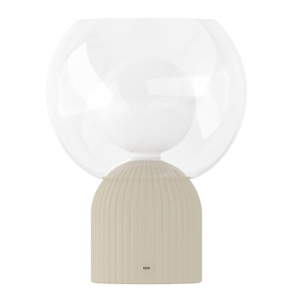 Akku-Tischleuchte VISOR - Glas / Eisen - Beige
