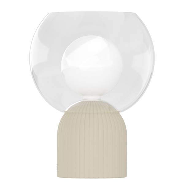 Akku-Tischleuchte VISOR - Glas / Eisen - Beige