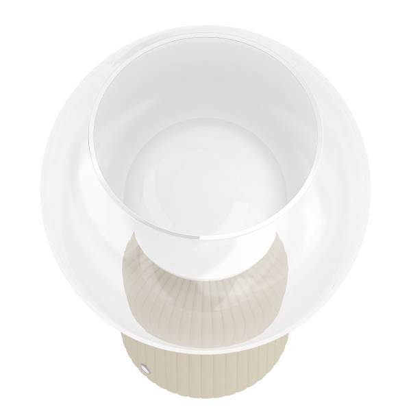 Akku-Tischleuchte VISOR - Glas / Eisen - Beige