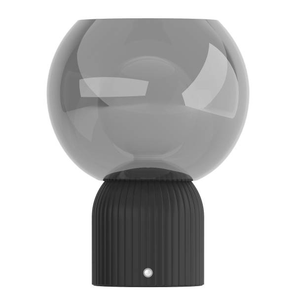 Akku-Tischleuchte VISOR - Glas / Eisen - Schwarz