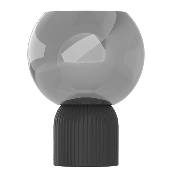 Akku-Tischleuchte VISOR - Glas / Eisen - Schwarz