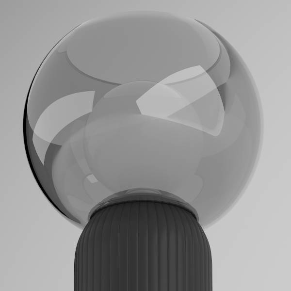 Akku-Tischleuchte VISOR - Glas / Eisen - Schwarz