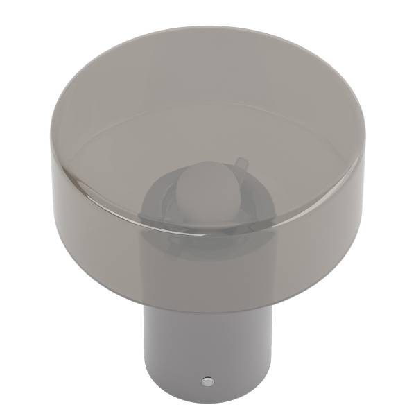 Akku-Tischleuchte LASSI - Rauchglas / Eisen - Grau / Silber