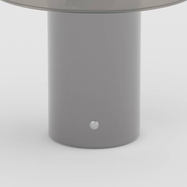 Akku-Tischleuchte LASSI - Rauchglas / Eisen - Grau / Silber
