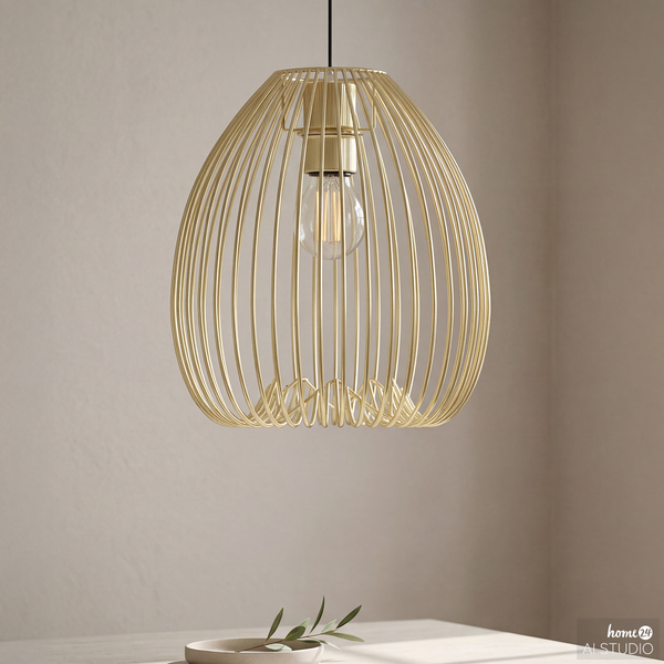 Pendelleuchte ROCAR - Eisen - 1-flammig - Gold