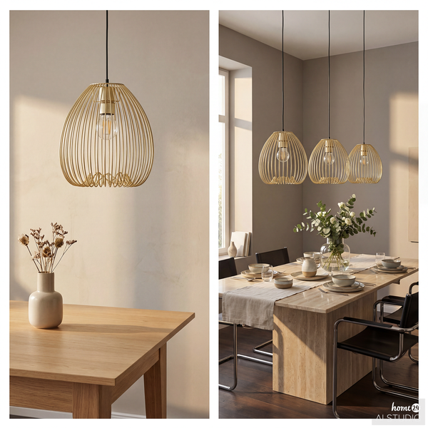 Pendelleuchte ROCAR - Eisen - 1-flammig - Gold
