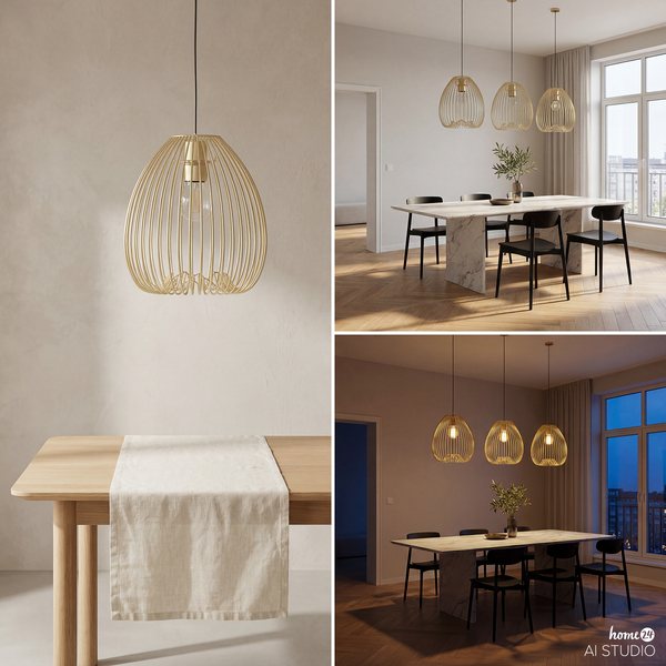 Pendelleuchte ROCAR - Eisen - 1-flammig - Gold