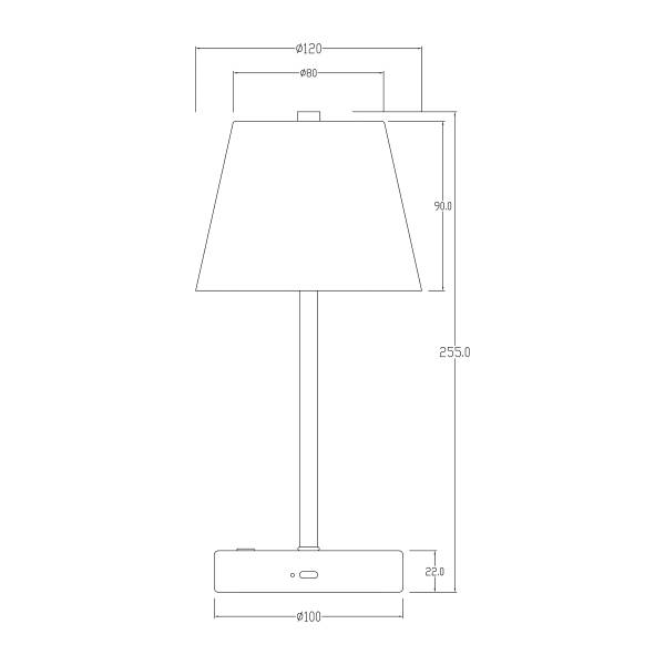 Akku-Tischleuchte DROS - Dimmbar - Gold