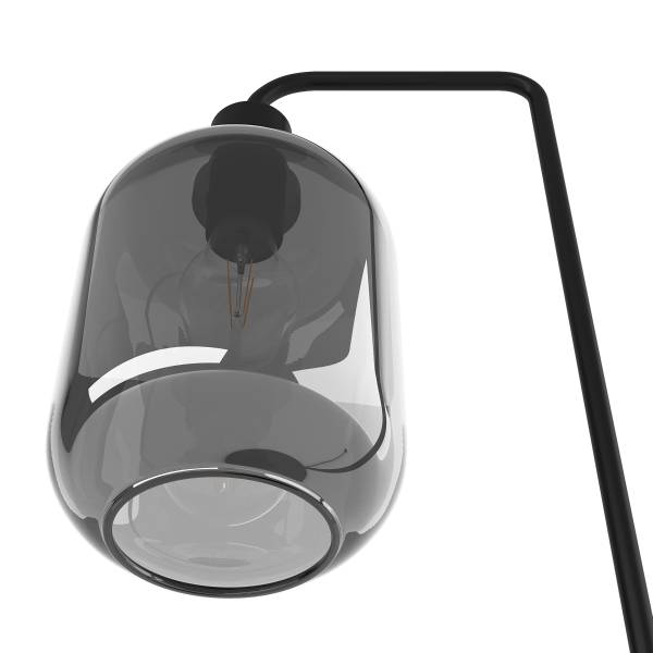 Tischleuchte MOME Typ B - Rauchglas / Eisen - 1-flammig
