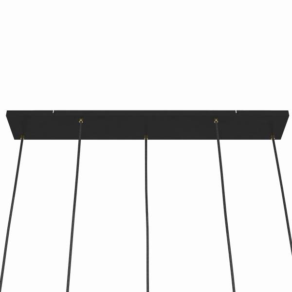 Pendelleuchte MOME 5-flammig - Rauchglas / Eisen