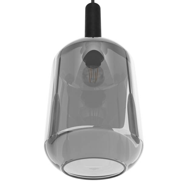 Pendelleuchte MOME 3-flammig - Rauchglas / Eisen