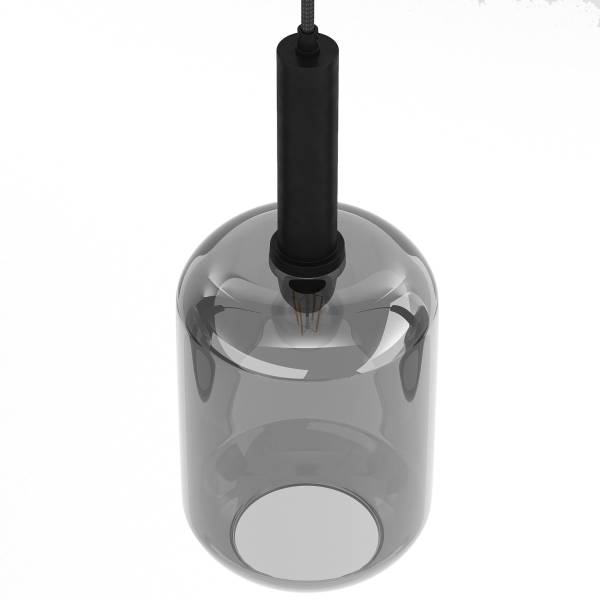 Pendelleuchte MOME 3-flammig - Rauchglas / Eisen