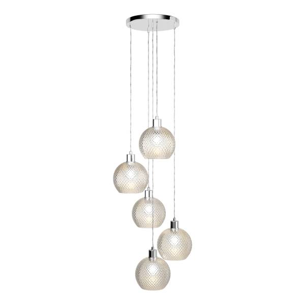 Pendelleuchte NADE 5-flammig - Glas / Eisen