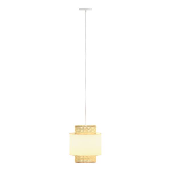 Pendelleuchte KOLEK - Leinen / Rattan - 1-flammig