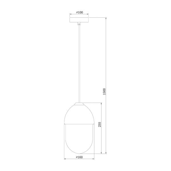 Pendelleuchte MENTY Typ A - Opalglas / Eisen - 1-flammig