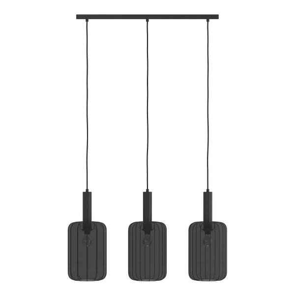 Pendelleuchte ONI - Nylon / Eisen - 3-flammig - Schwarz
