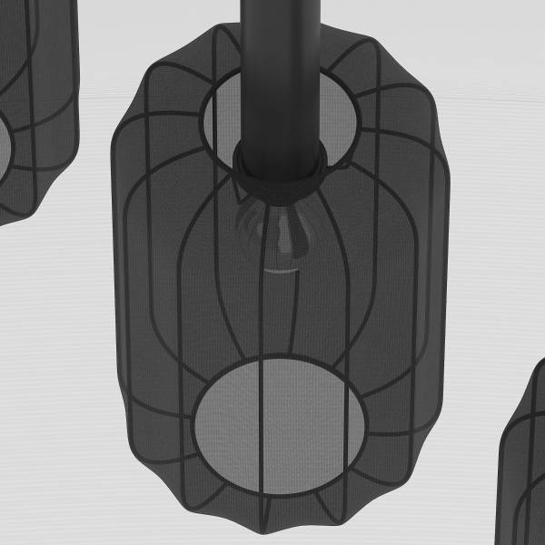 Pendelleuchte ONI - Nylon / Eisen - 3-flammig - Schwarz