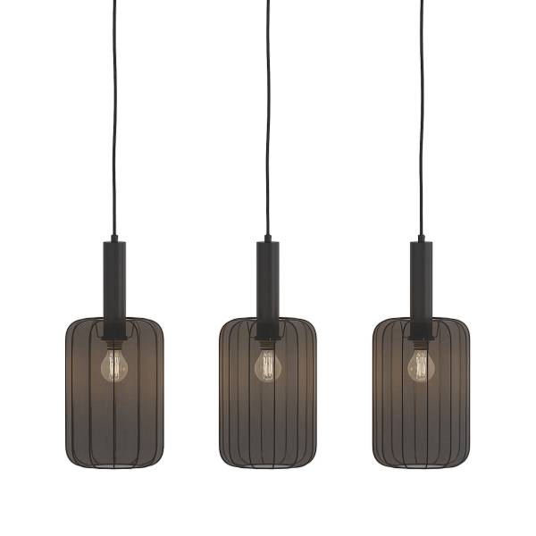 Pendelleuchte ONI - Nylon / Eisen - 3-flammig - Schwarz