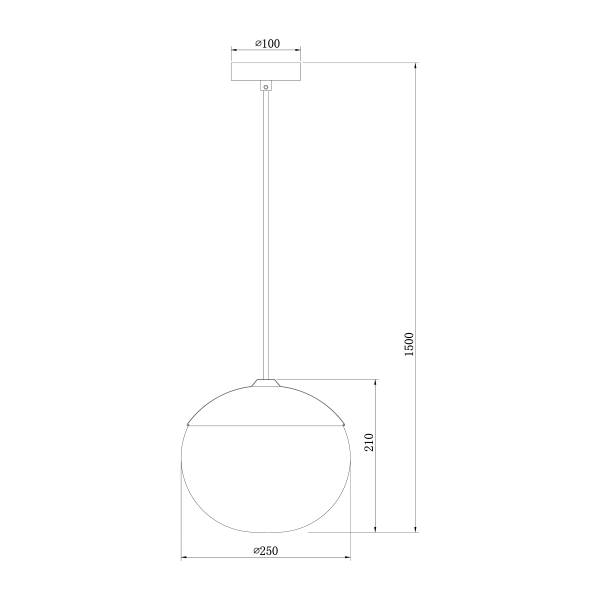 Pendelleuchte MENTY Typ B - Opalglas / Eisen - 1-flammig